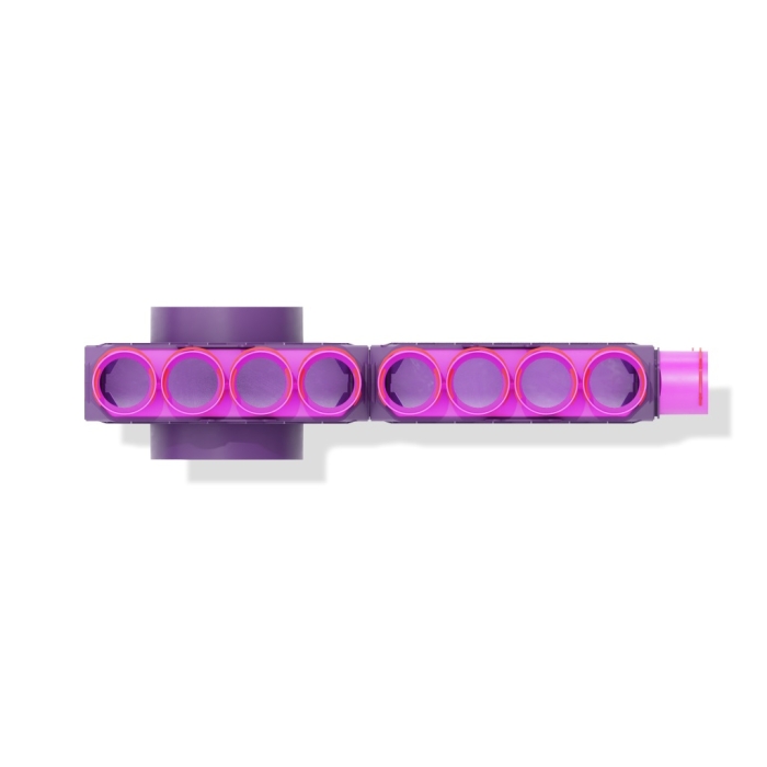 Skrzynka rozdzielcza dwumodułowa przelotowa 200mm, 12x75mm + uszczelki modułowe 2kpl+uszczelki fi 75 12szt + zapinki strong 12szt